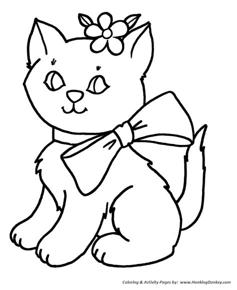 simple shapes coloring pages  printable simple shapes kitty cat