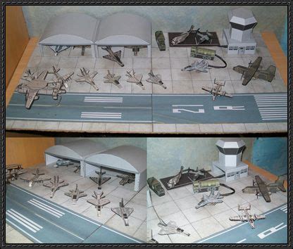 papercraft   military airfield diorama created  aurelien  paper model series