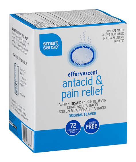 smart sense effervescent antacid pain relief tablets  ct