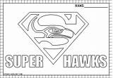 Coloring Pages Seahawks Seattle Logo Printable Football Nfl Super Hawks Sheets Helmet Russell Wilson Color Printables Kids Stencil Template Colors sketch template