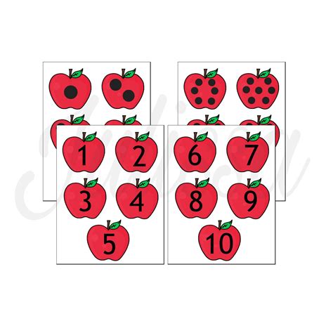 counting  matching file folder games apple printable worksheet