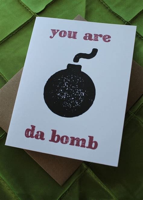 items similar    da bomb greeting note card love care friends