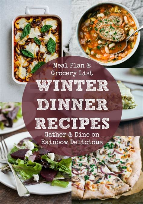winter dinner recipes meal plan  gather dine rainbow delicious