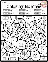 Math Color Addition Pages Coloring Number Worksheets Subtraction Grade 1st Worksheet First Printable Kindergarten Fun Code Spring Teacherspayteachers There Counting sketch template