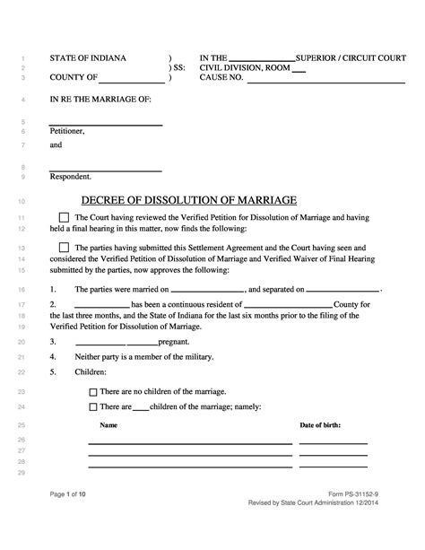 printable fake divorce papers
