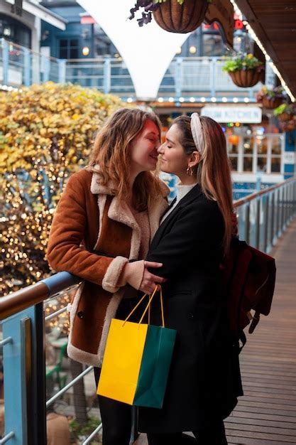 Free Photo Lovely Lesbian Women Kissing Outdoors