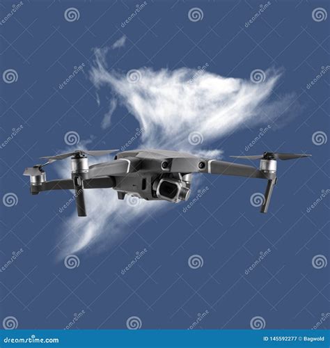 drone  flight   blue sky  clouds   background stock image image  controlled