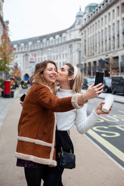 Premium Photo Lovely Lesbian Women Kissing Outdoors