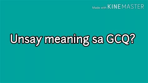 anong meaning ng gcq youtube
