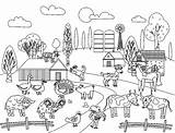 Fazenda Animais Colorare Fattoria Animali Bambini Fazendeiro sketch template
