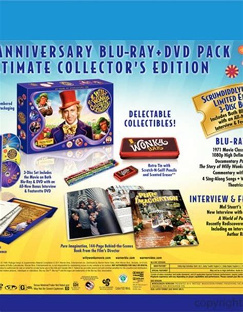 willy wonka  chocolate factory  anniversary ultimate collectors edition blu ray