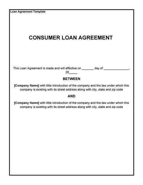 loan agreement template google docs