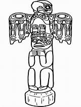 Totem Pole Coloring sketch template