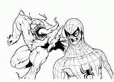 Coloring Venom Vs Spiderman Pages Template sketch template
