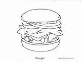 Coloring Food Foods Pages Healthy Junk Burger Kids Printable Drawing Chicken Plate Hamburger Color Computer Bacon Mexican Unhealthy Parts Worksheets sketch template