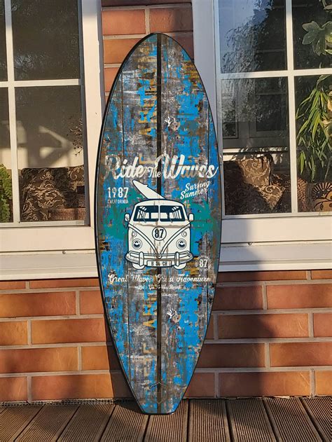 surfboard wall art surfers gift vintage rusticbar decor etsy