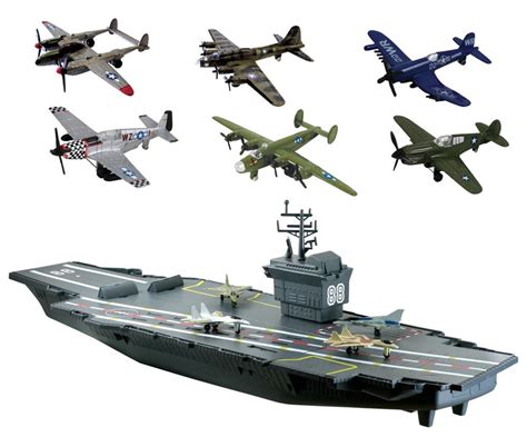 Giant 31 Inch Aircraft Carrier With 6 World War Ii Planes