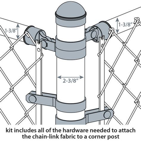 2 3 8 Galvanized Chain Link Fence Corner Post Kit At Menards®