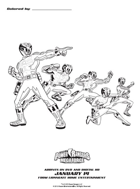 power rangers megaforce coloring pages