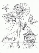 Coloring Fashion Pages Printable Girls Popular sketch template