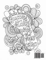Coloring Pages Book Adult Amazon Work Books Quotes Inspirational Good Sheets Big Mandala Hard Dream Color Vibes Life Flower Quote sketch template