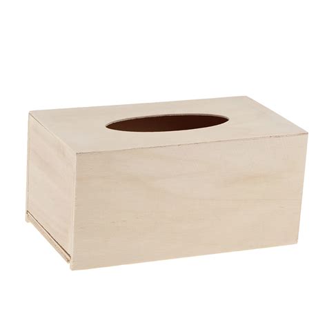 pieces unfinished wood tissue box holder natural wooden box cover decor  tissue boxes