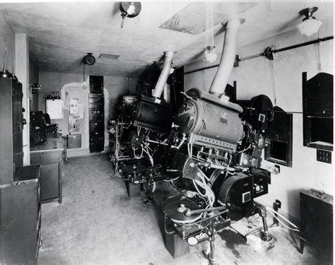 projection booth   older theater film reels  mounted vertically  reel  film