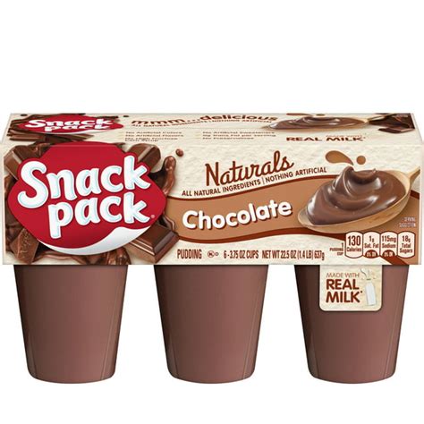 snack pack chocolate naturals pudding cups  count walmartcom