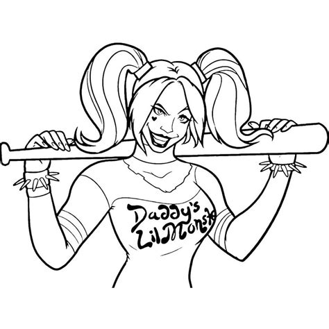 punk harley quinn coloring pages coloring pages