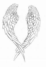 Angel Alas Wings Dibujos Coloring Pages Para Desde Guardado Wing sketch template