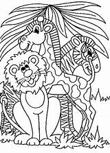 Jungle Coloring Pages Animals Animal Color Safari Printable Wild Kids Scene Colouring Cute Clipart Preschool Sheets Drawing Zoo Sheet Print sketch template