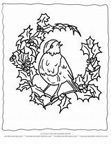 Coloring Pages Christmas Printable Visit Birds Winter sketch template