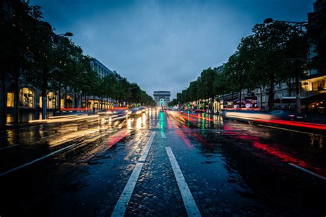 photographing traffic  night   city