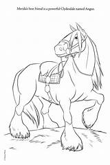 Coloring Brave Pages Horse Angus Disney Clydesdale Drawing Coloriage Merida Rebelle Princesse Fanpop Print Color Movie Characters Horses Imprimer Printable sketch template
