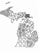 Coloring Michigan sketch template