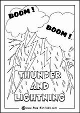 Coloring Lightning Thunder Weather Pages Preschool Colouring Storm Kids Thunderstorm Activities Crafts Drawing Types Printable Sheets Activity Children Template Designlooter sketch template