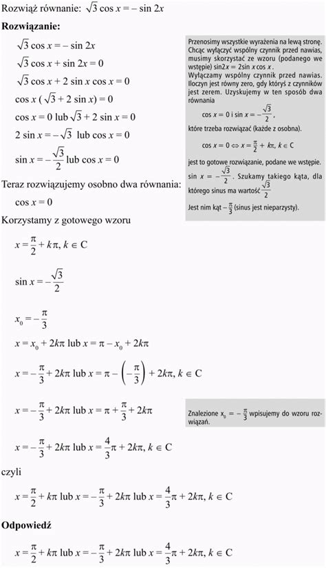 równania i nierówności trygonometryczne