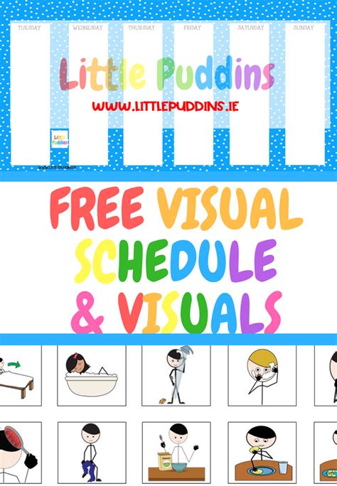 printable daily visual schedule  puddins