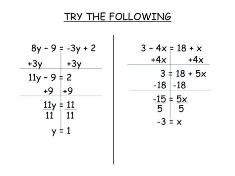 multi step equations worksheets  variables   sides  ideas