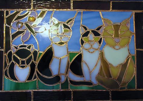 Faithsbizzar Stained Glass Art Cats Stained Glass Picture