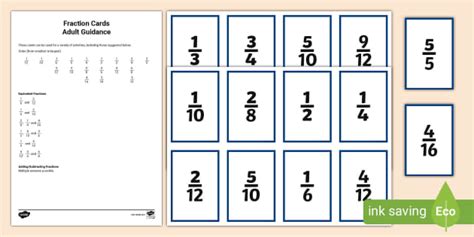 fraction cards  kids teacher  mathematics resource