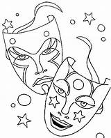 Coloring Mask Pages Drama Comedy Mardi Gras Masks Tragedy Para Drawing Symbol Carnival Printable Carnaval Float Getcolorings Teatro Mascara Mascaras sketch template