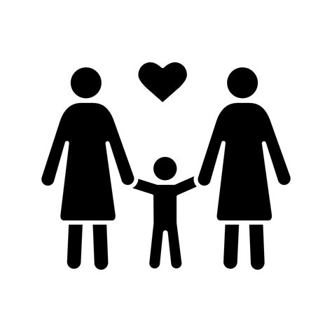 Lesbisches Familienglyphensymbol Silhouette Symbol