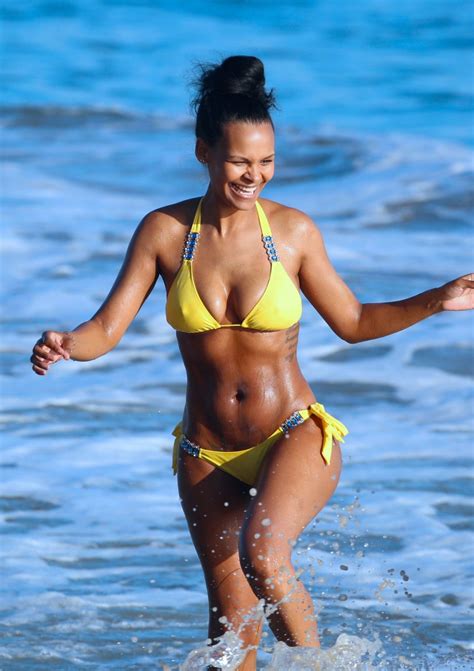 samantha mumba  yellow bikini malibu june  celebmafia