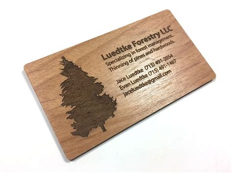 wood business cards laser engraved starting