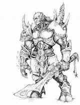 Warcraft Thrall Zeichnen Sketches Books Orc Malvorlagen Ausmalen sketch template