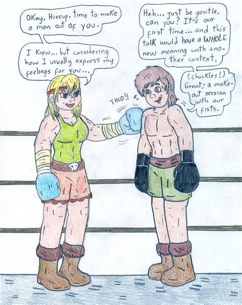 boxing astrid vs hiccup by jose ramiro on deviantart