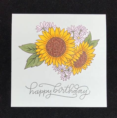 happy birthday sunflowers greeting card etsy happy birthday