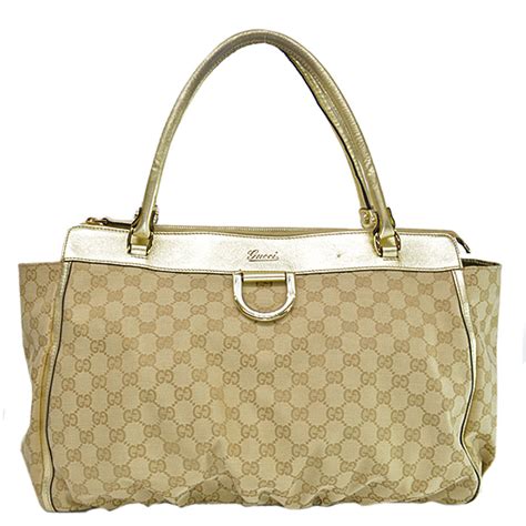 Auth Gucci Gg Canvas Shoulder Bag Beige Canvas Leather 190248 51890