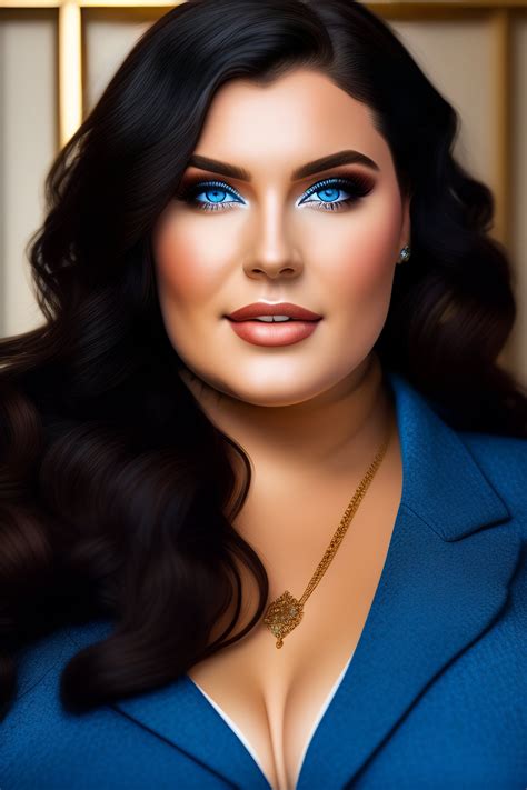 Lexica Beautiful Russian Woman Plus Size Black Hair Blue Eyes